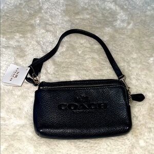 Coach Black Leather Clutch Wristlet